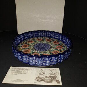 Boleslawiec Ceramika Artystyczna UNIKAT I. Maczka 9" Pie, Tart, Quich Baking Dis